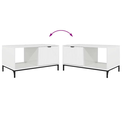 Couchtisch Hochglanz-Weiß 90 x 49 x 46 cm Holzwerkstoff