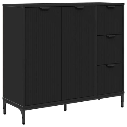 Sideboard Schwarz 89,5 x 33 x 82 cm Holzwerkstoff