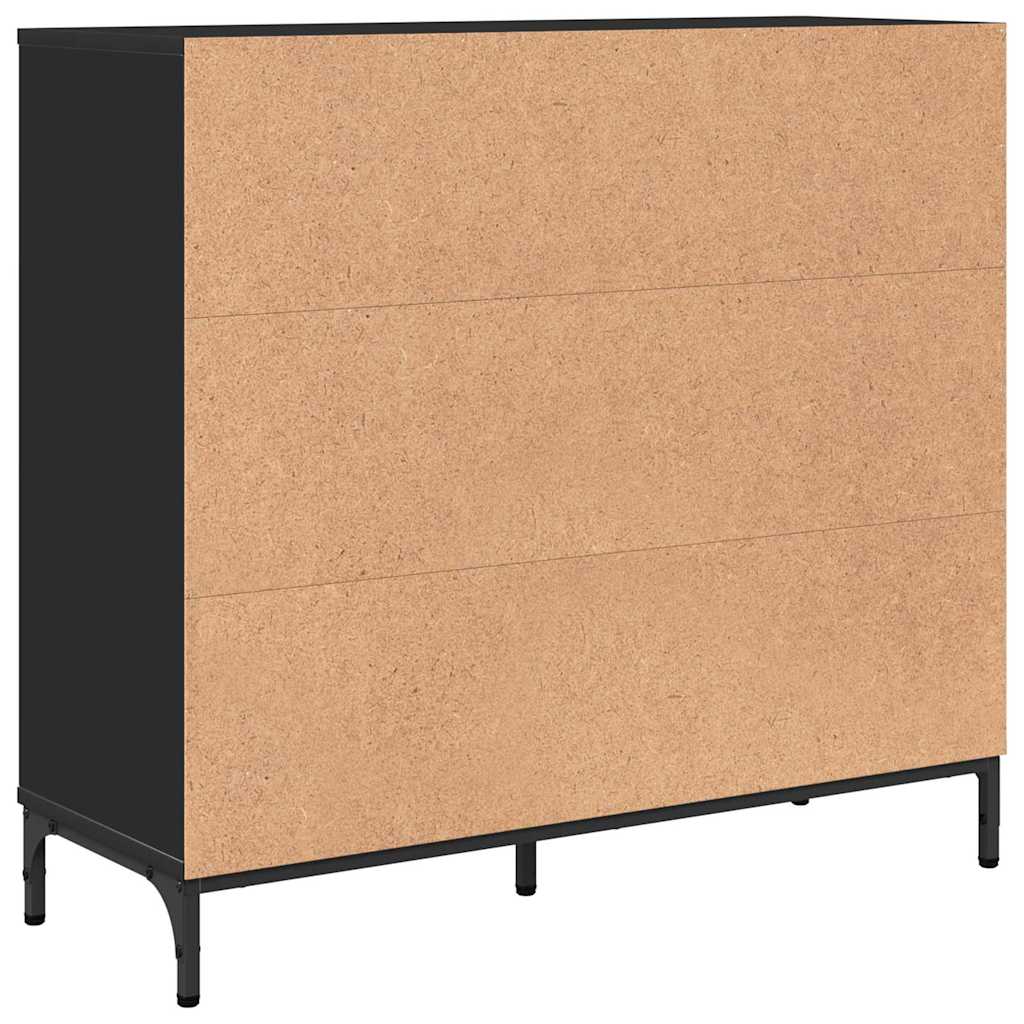Sideboard Schwarz 89,5 x 33 x 82 cm Holzwerkstoff