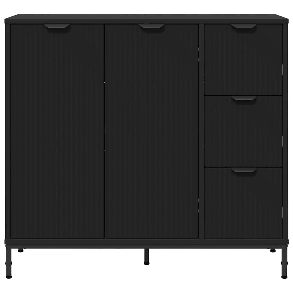 Sideboard Schwarz 89,5 x 33 x 82 cm Holzwerkstoff