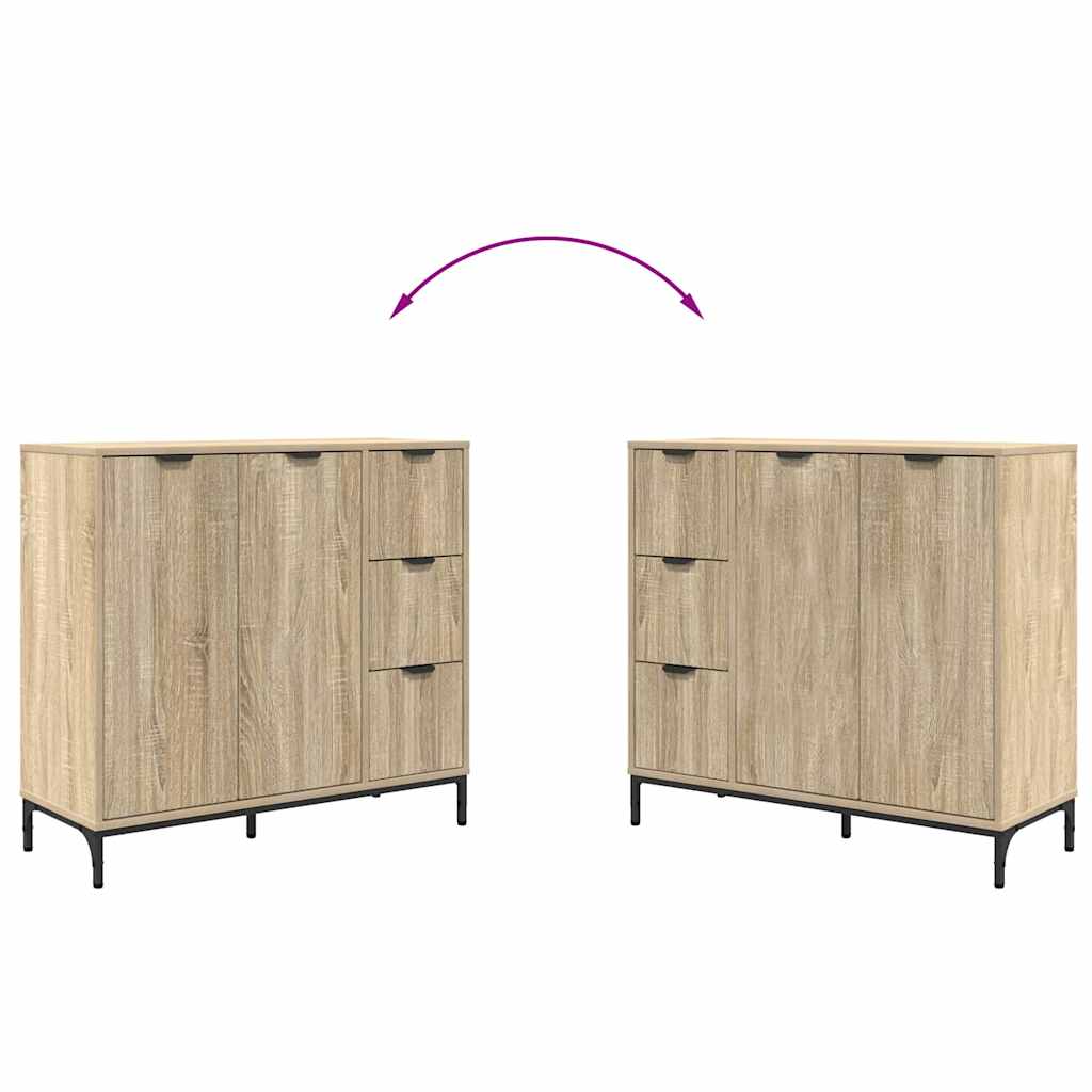 Sideboard Sonoma-Eiche 89,5 x 33 x 82 cm Holzwerkstoff