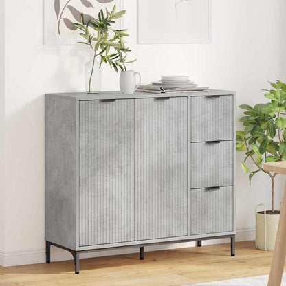 Sideboard Betongrau 89,5 x 33 x 82 cm Holzwerkstoff