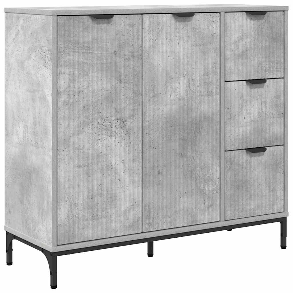 Sideboard Betongrau 89,5 x 33 x 82 cm Holzwerkstoff
