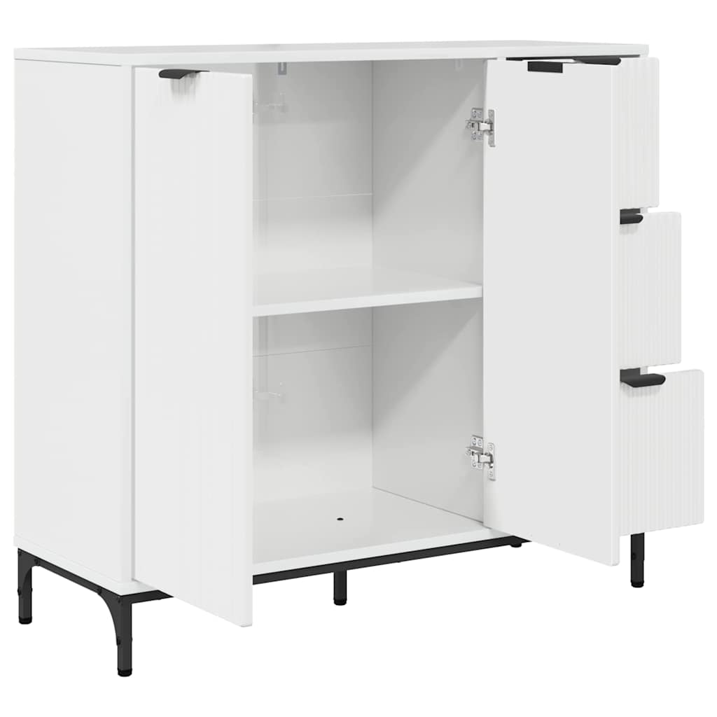 Sideboard Hochglanz-Weiß 89,5 x 33 x 82 cm Holzwerkstoff