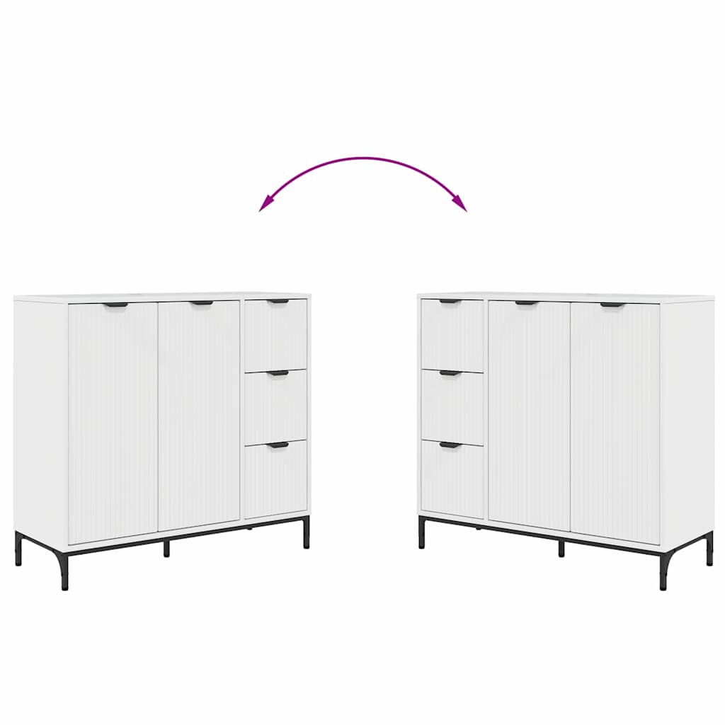 Sideboard Hochglanz-Weiß 89,5 x 33 x 82 cm Holzwerkstoff