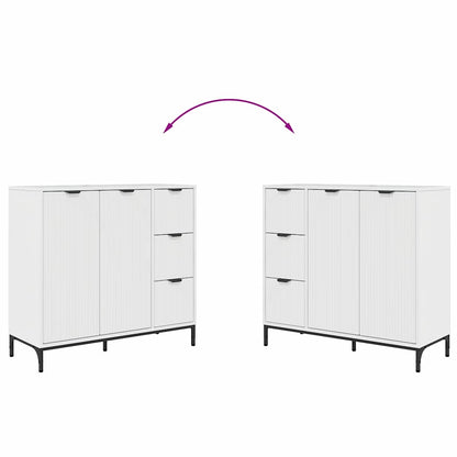 Sideboard Hochglanz-Weiß 89,5 x 33 x 82 cm Holzwerkstoff