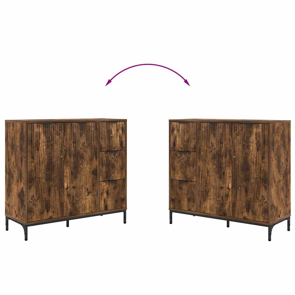 Sideboard Räuchereiche 89,5 x 33 x 82 cm Holzwerkstoff