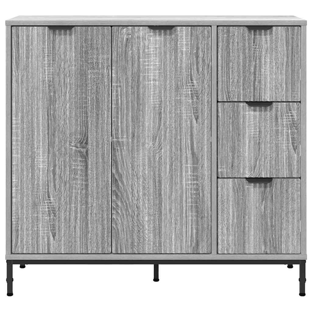 Sideboard Grau Sonoma 89,5 x 33 x 82 cm Holzwerkstoff