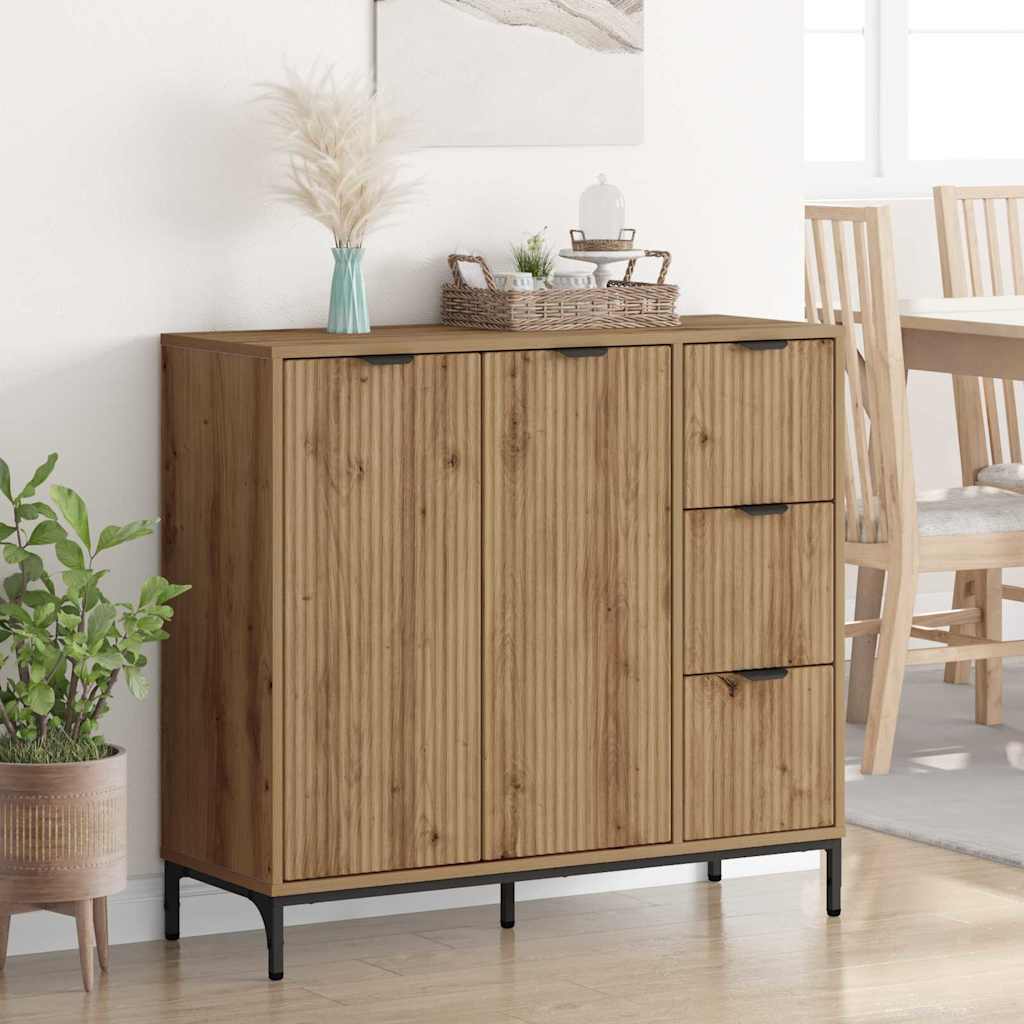 Sideboard Artisan-Eiche 89,5 x 33 x 82 cm Holzwerkstoff