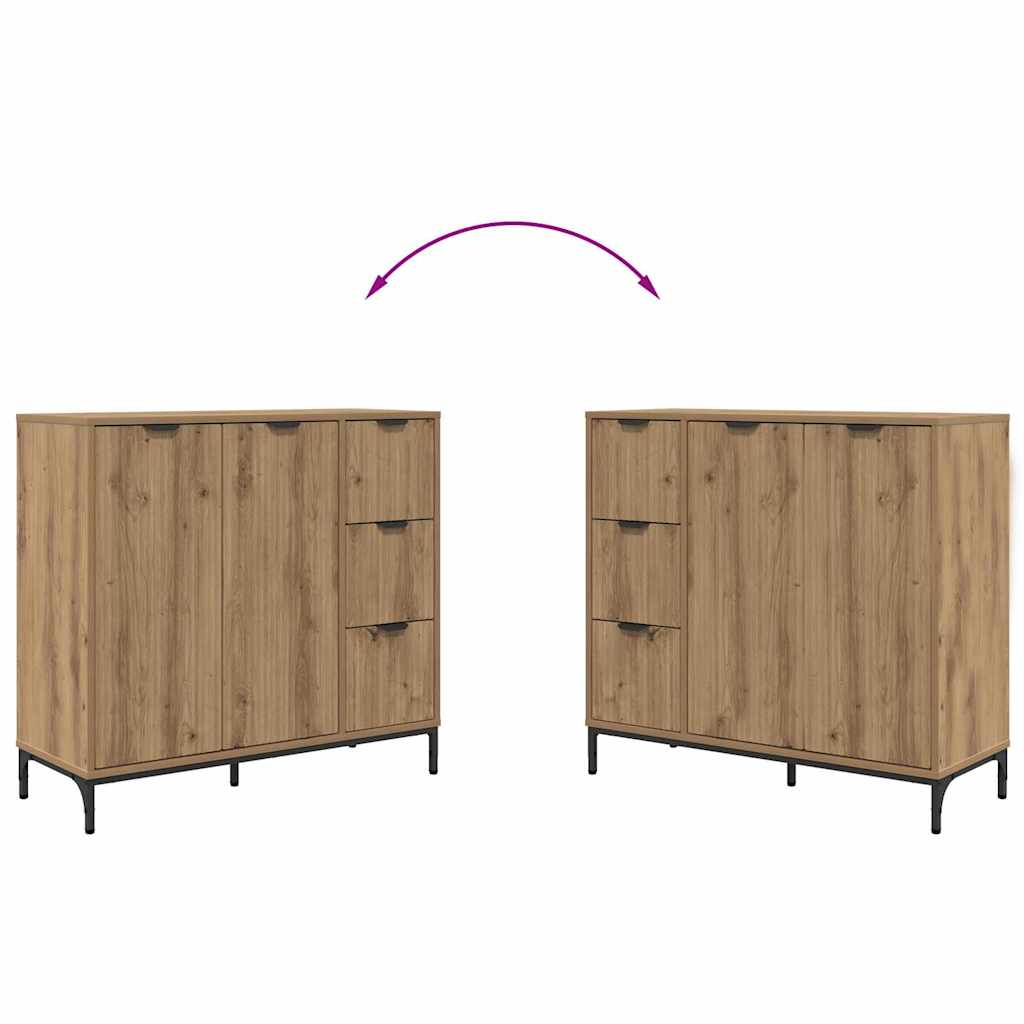 Sideboard Artisan-Eiche 89,5 x 33 x 82 cm Holzwerkstoff