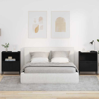 Nachttische 2 pcs Schwarz 49 x 36 x 61 cm Holzwerkstoff