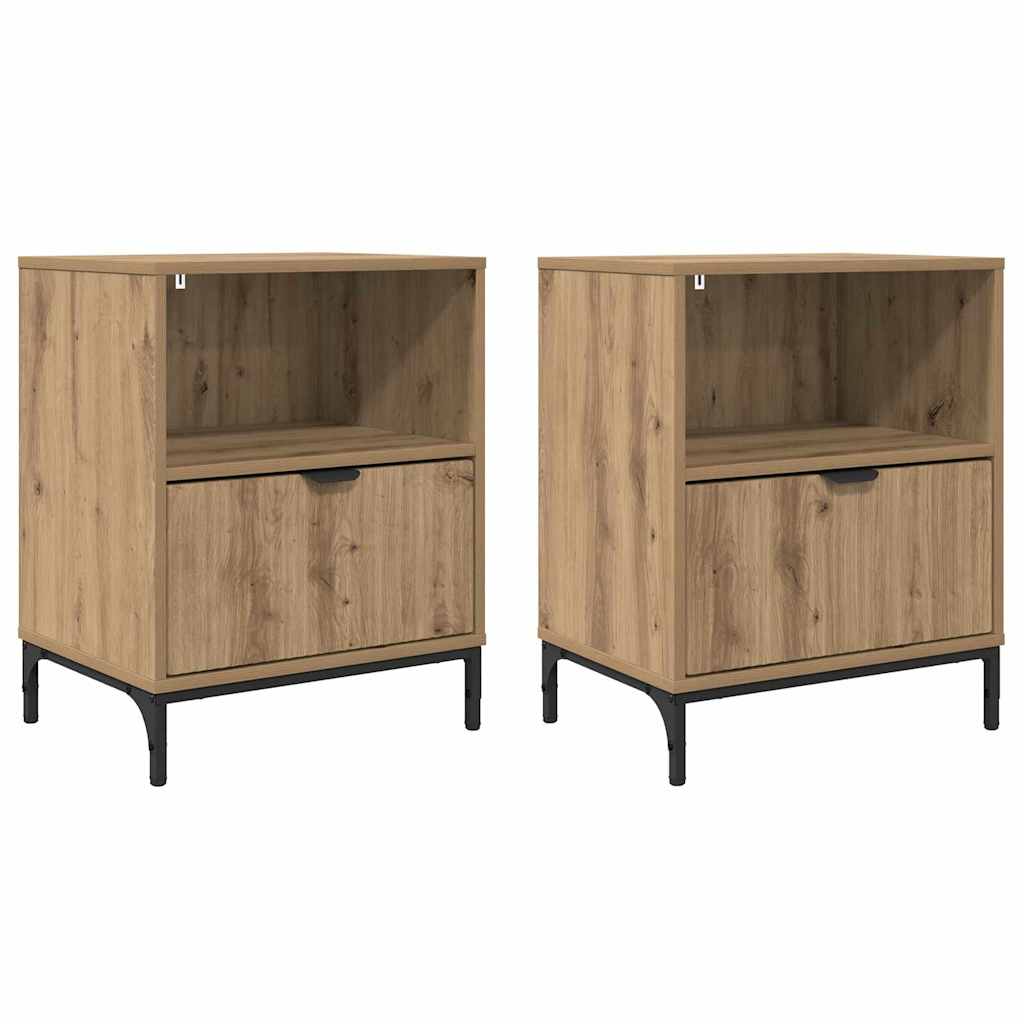 Nachttische 2 pcs Artisan-Eiche 49 x 36 x 61 cm Holzwerkstoff