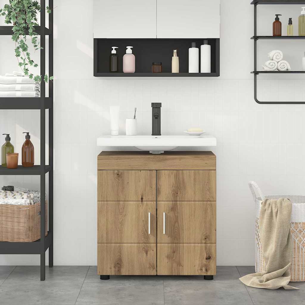 Badezimmer Waschbecken Schrank mit Speicher TULUM Artisan-Eiche
