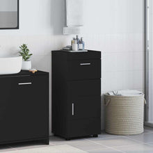 Badezimmer Schrank mit Speicher TULUM Schwarz 37 x 31,5 x 82 cm