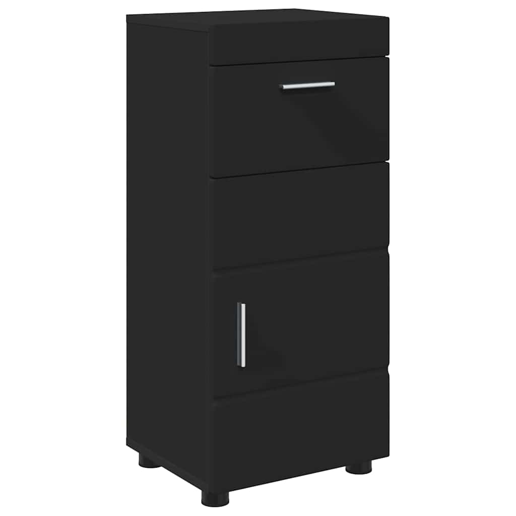 Badezimmer Schrank mit Speicher TULUM Schwarz 37 x 31,5 x 82 cm
