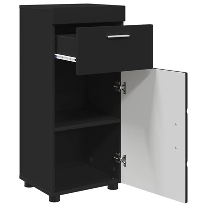 Badezimmer Schrank mit Speicher TULUM Schwarz 37 x 31,5 x 82 cm