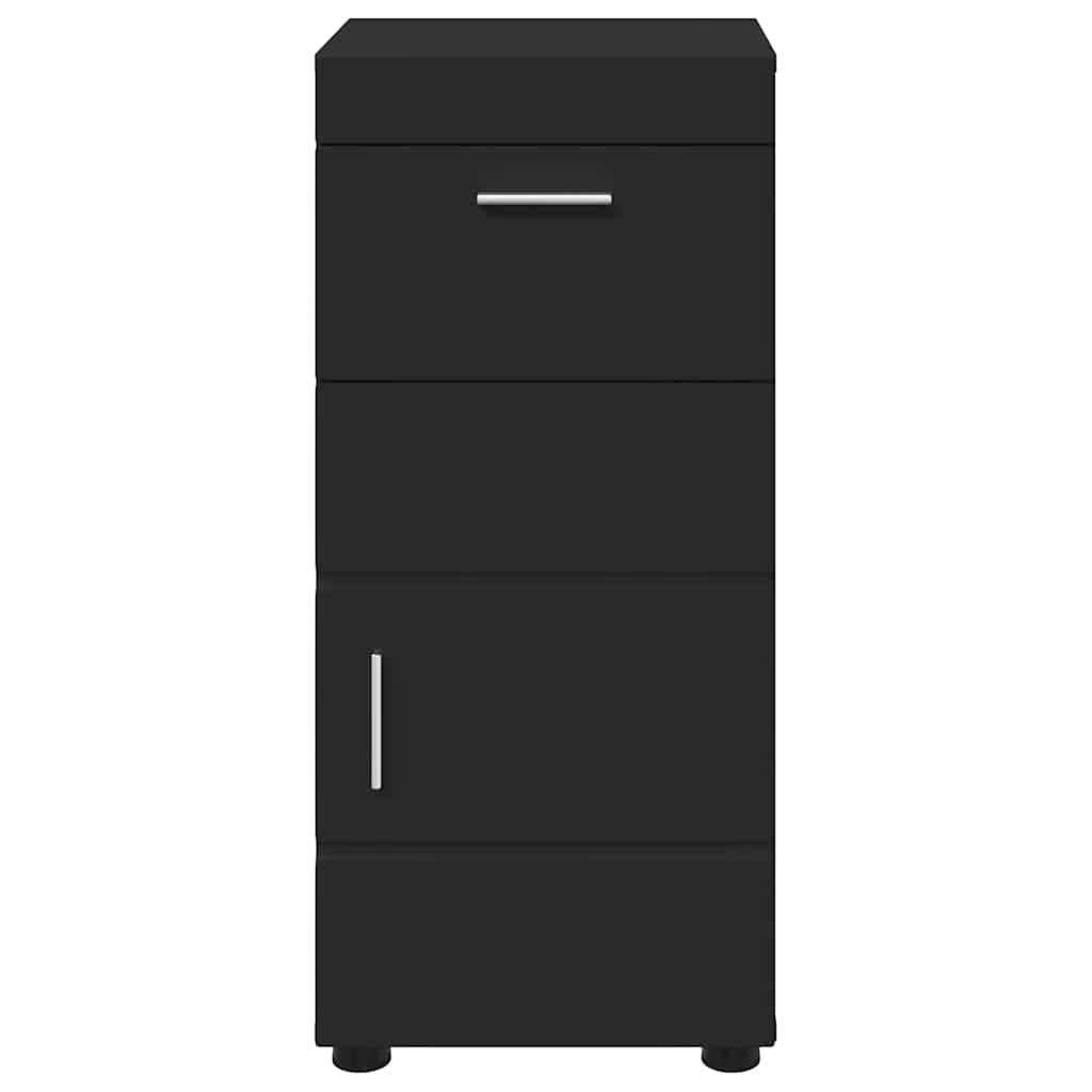 Badezimmer Schrank mit Speicher TULUM Schwarz 37 x 31,5 x 82 cm