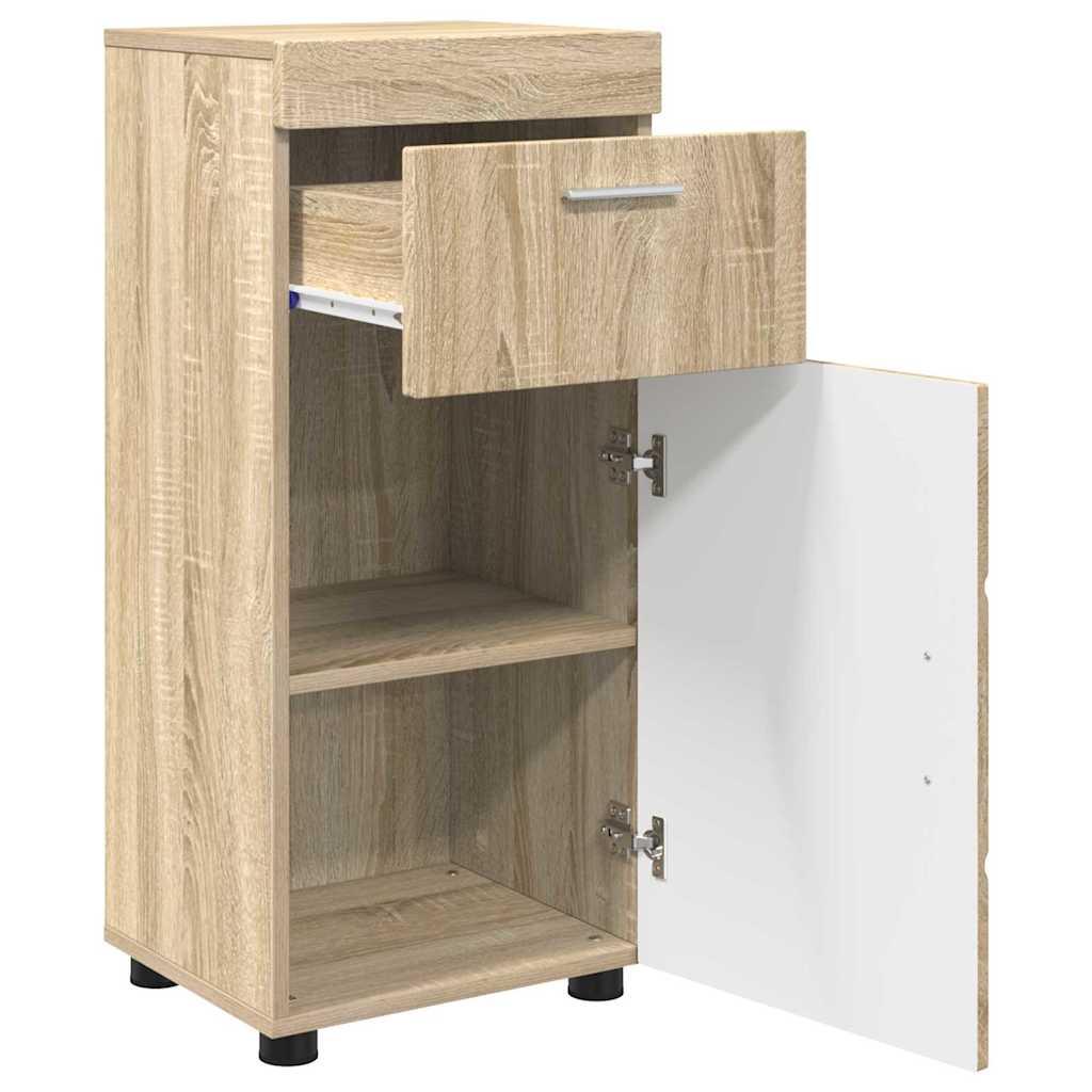Badezimmer Schrank mit Tür TULUM Sonoma-Eiche 37 x 31,5 x 82 cm