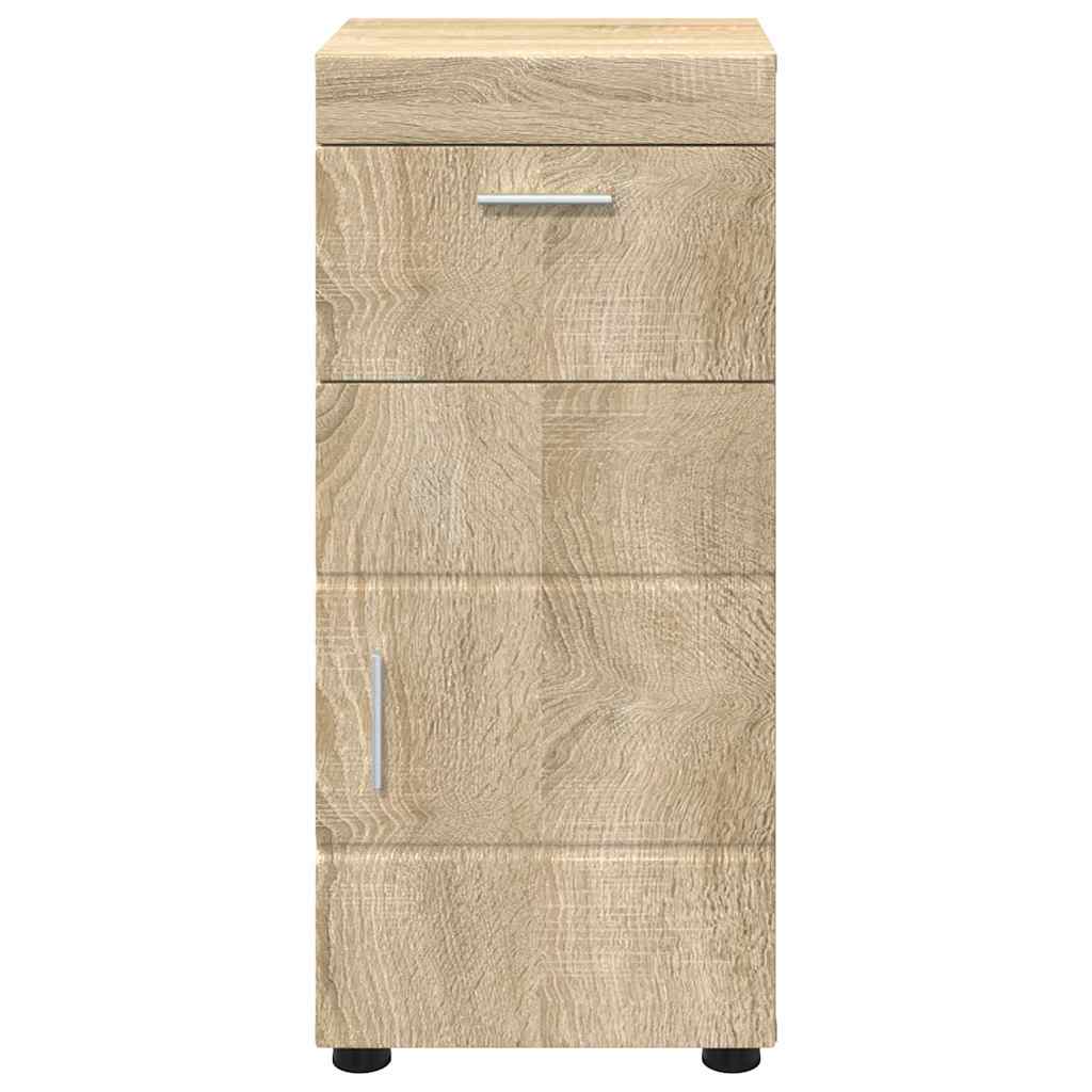 Badezimmer Schrank mit Tür TULUM Sonoma-Eiche 37 x 31,5 x 82 cm