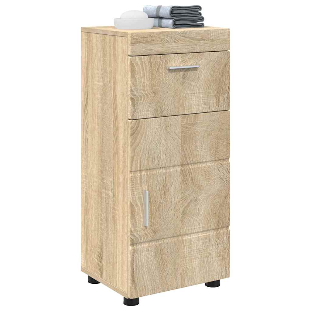 Badezimmer Schrank mit Tür TULUM Sonoma-Eiche 37 x 31,5 x 82 cm