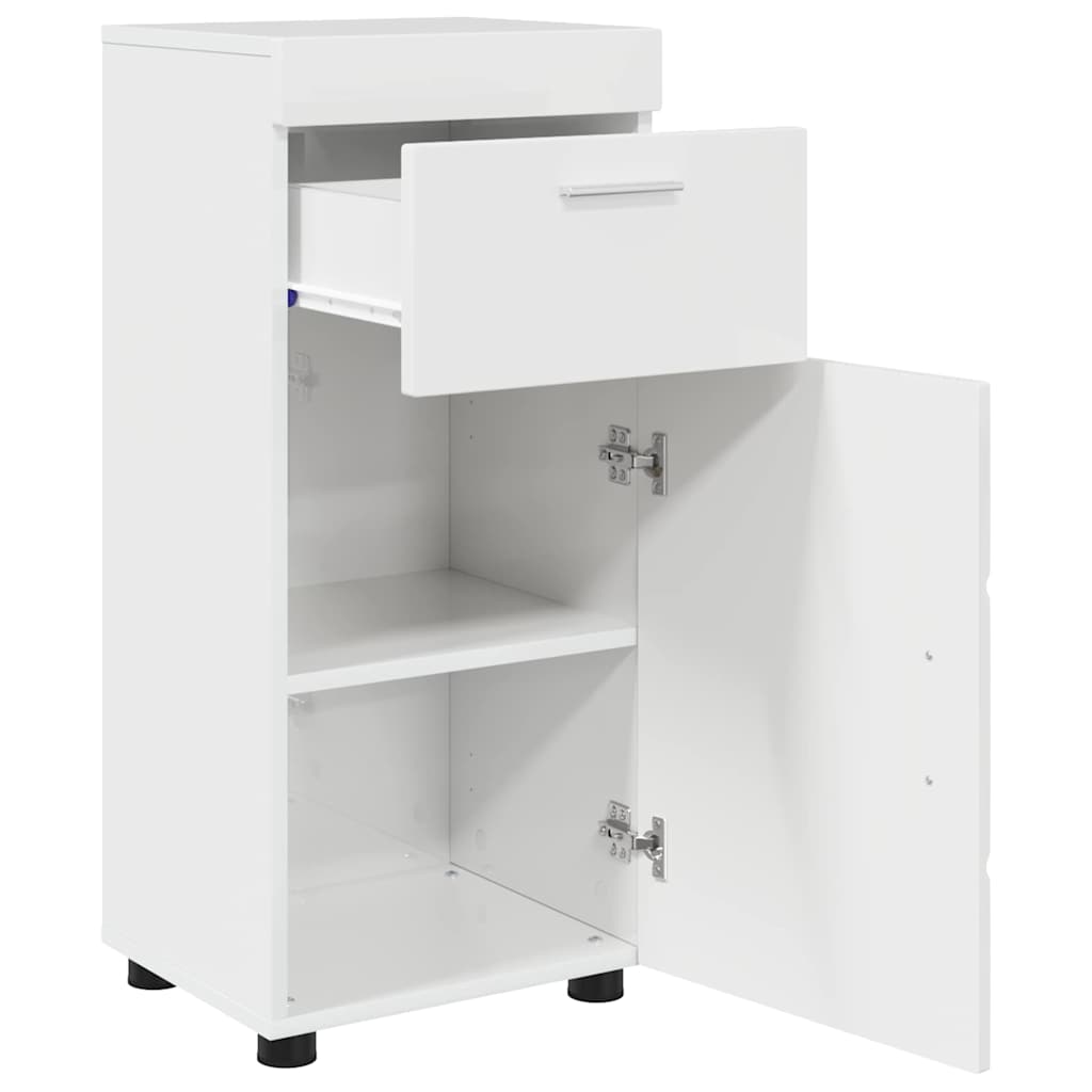 Badezimmer Schrank TULUM Hochglanz-Weiß 37 x 31,5 x 82 cm