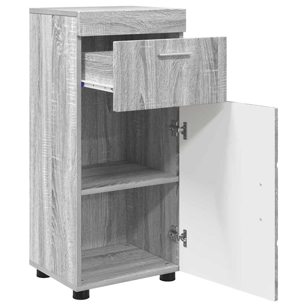 Badezimmer Schrank mit Tür TULUM Grau Sonoma 37 x 31,5 x 82 cm