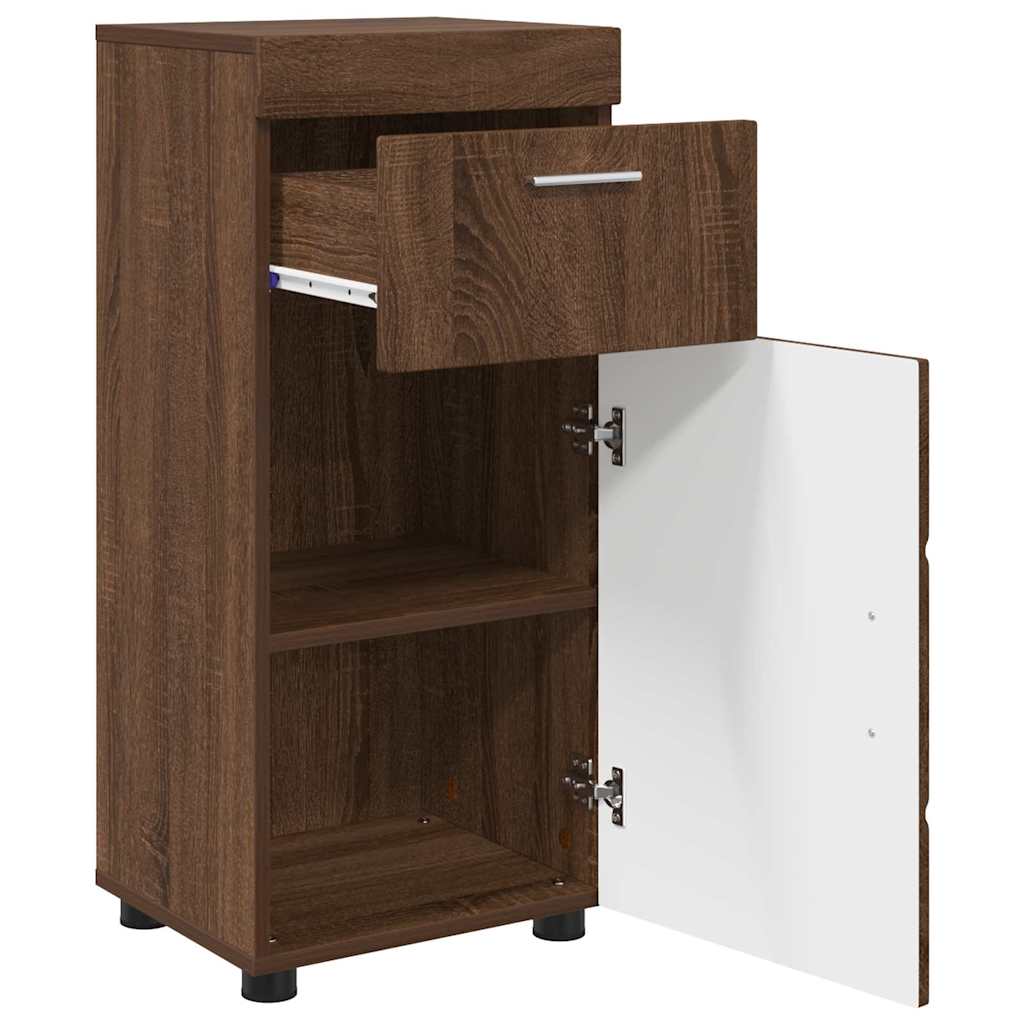 Badezimmer Schrank TULUM Braun Eichen-Optik 37 x 31,5 x 82 cm