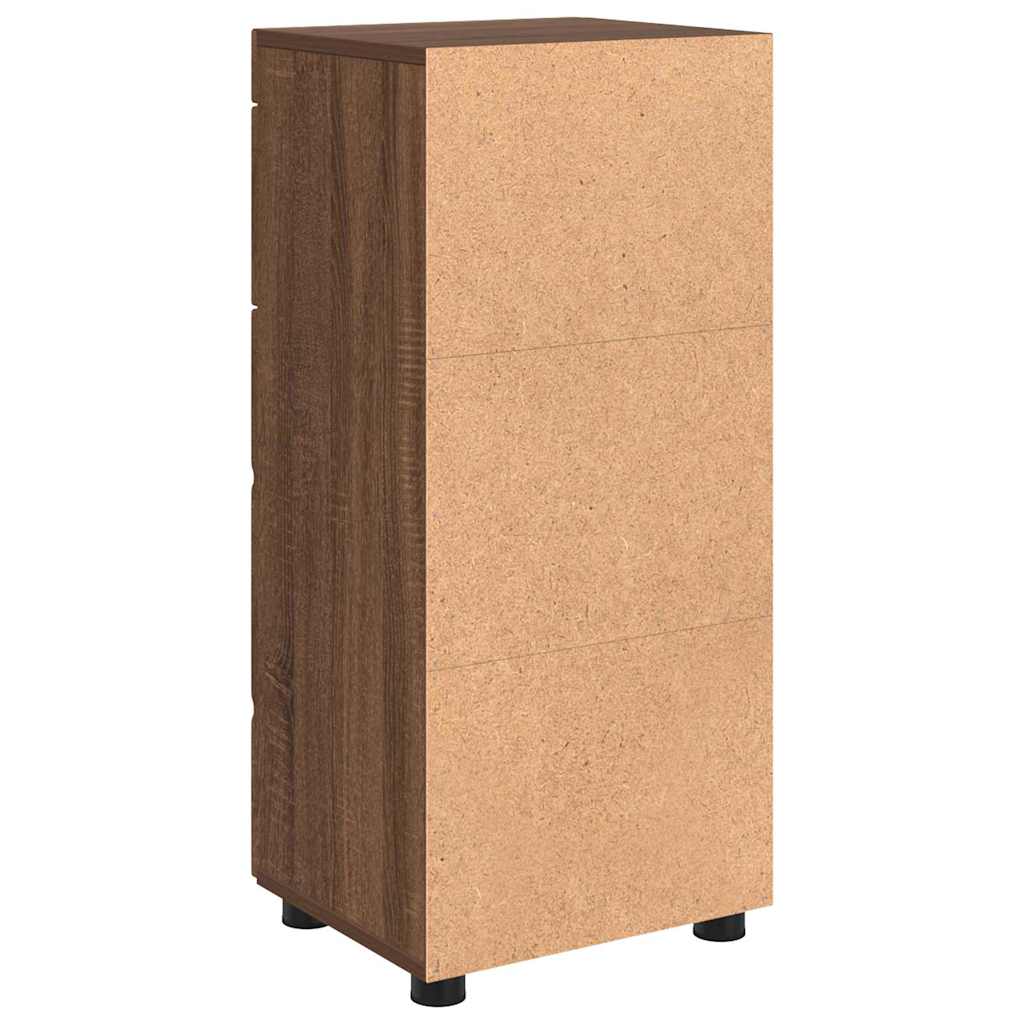 Badezimmer Schrank TULUM Braun Eichen-Optik 37 x 31,5 x 82 cm