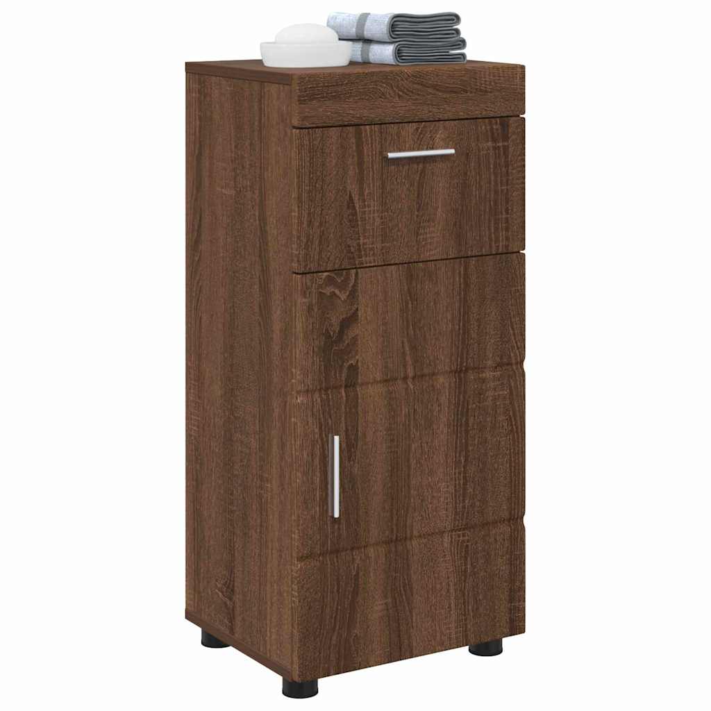 Badezimmer Schrank TULUM Braun Eichen-Optik 37 x 31,5 x 82 cm