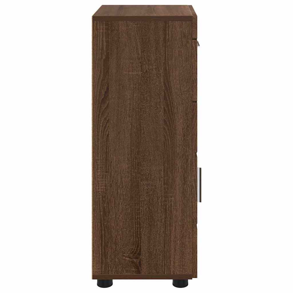 Badezimmer Schrank TULUM Braun Eichen-Optik 37 x 31,5 x 82 cm