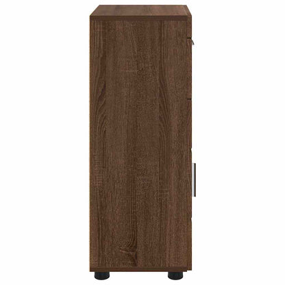 Badezimmer Schrank TULUM Braun Eichen-Optik 37 x 31,5 x 82 cm
