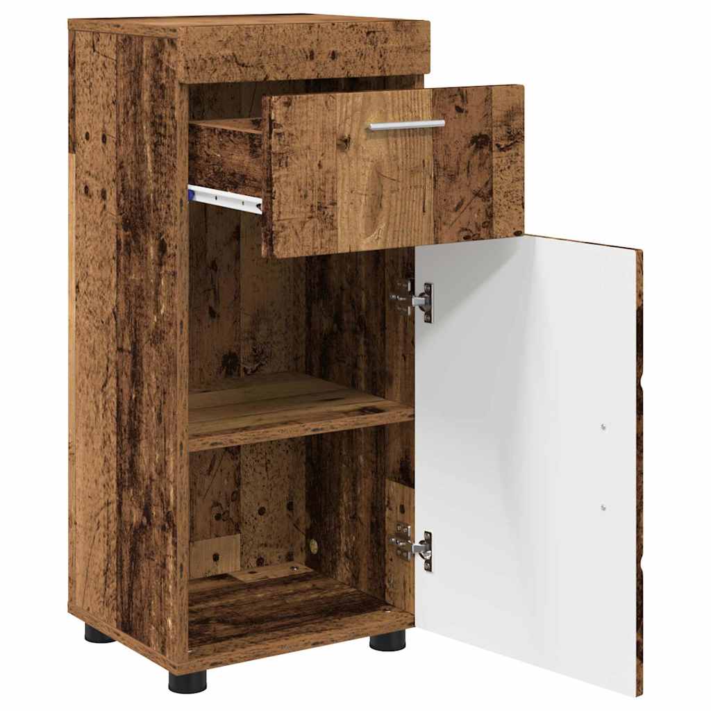 Badezimmer Schrank mit Speicher TULUM Altholz 37 x 31,5 x 82 cm