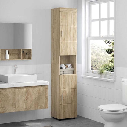 Badezimmer Schrank TULUM Sonoma-Eiche 37 x 31,5 x 203 cm