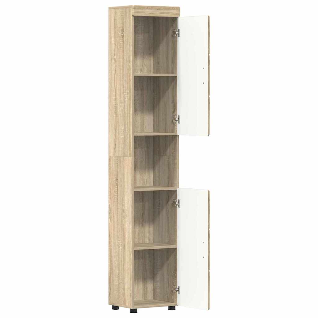 Badezimmer Schrank TULUM Sonoma-Eiche 37 x 31,5 x 203 cm