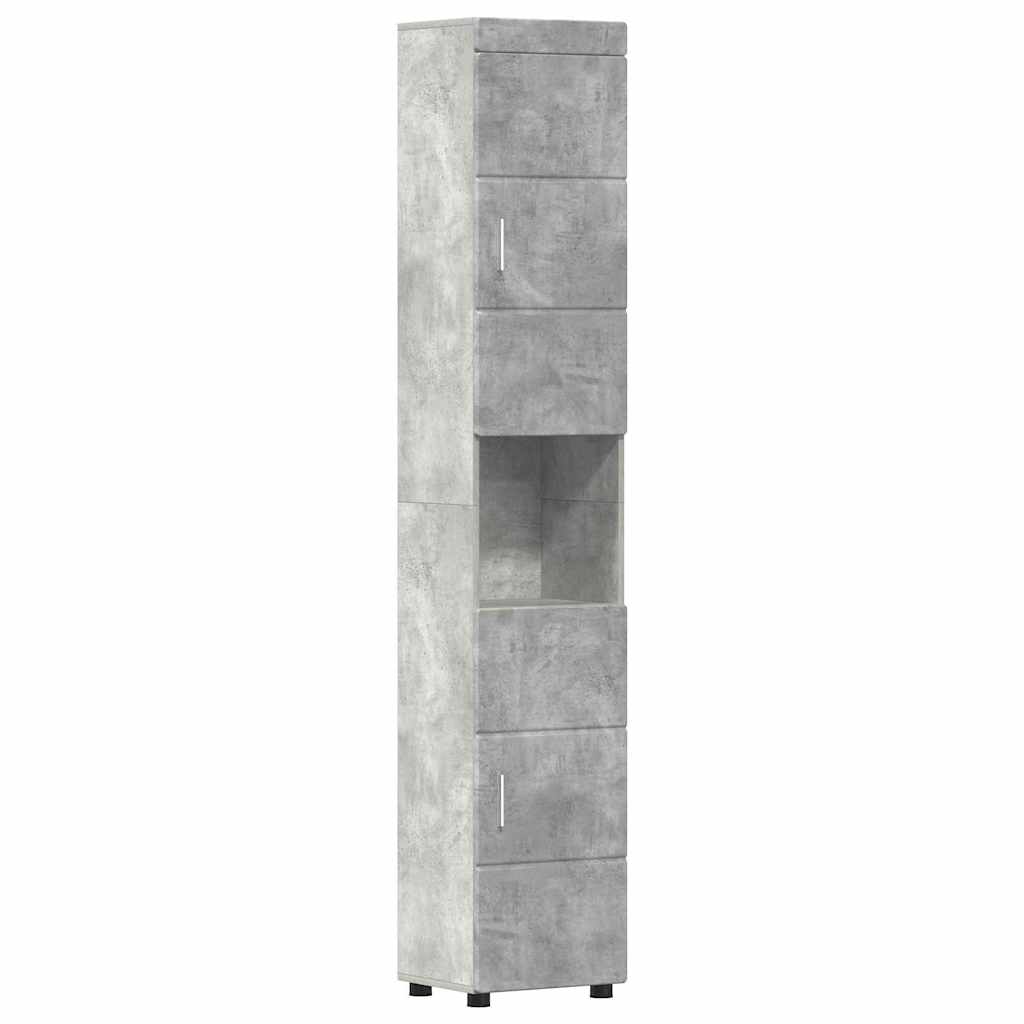 Badezimmer Schrank mit Tür TULUM Betongrau 37 x 31,5 x 203 cm