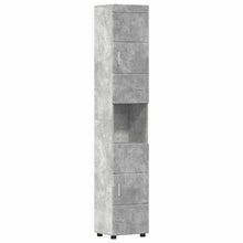 Badezimmer Schrank mit Tür TULUM Betongrau 37 x 31,5 x 203 cm