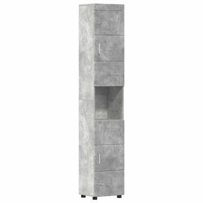 Badezimmer Schrank mit Tür TULUM Betongrau 37 x 31,5 x 203 cm
