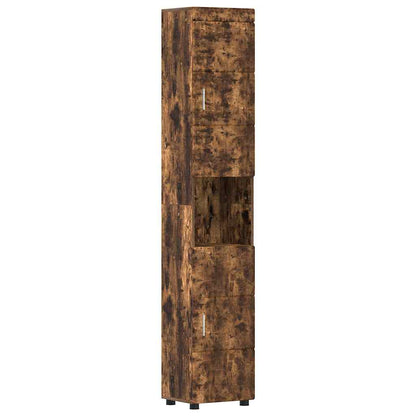 Badezimmer Schrank TULUM Räuchereiche 37 x 31,5 x 203 cm