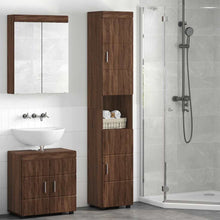 Badezimmer Schrank TULUM Braun Eichen-Optik 37 x 31,5 x 203 cm