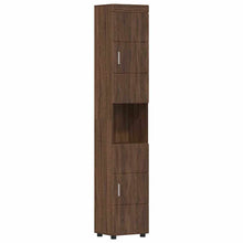 Badezimmer Schrank TULUM Braun Eichen-Optik 37 x 31,5 x 203 cm