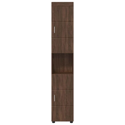 Badezimmer Schrank TULUM Braun Eichen-Optik 37 x 31,5 x 203 cm