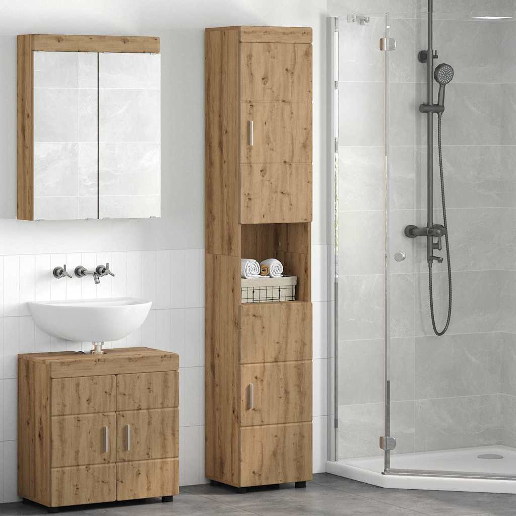 Badezimmer Schrank TULUM Artisan-Eiche 37 x 31,5 x 203 cm