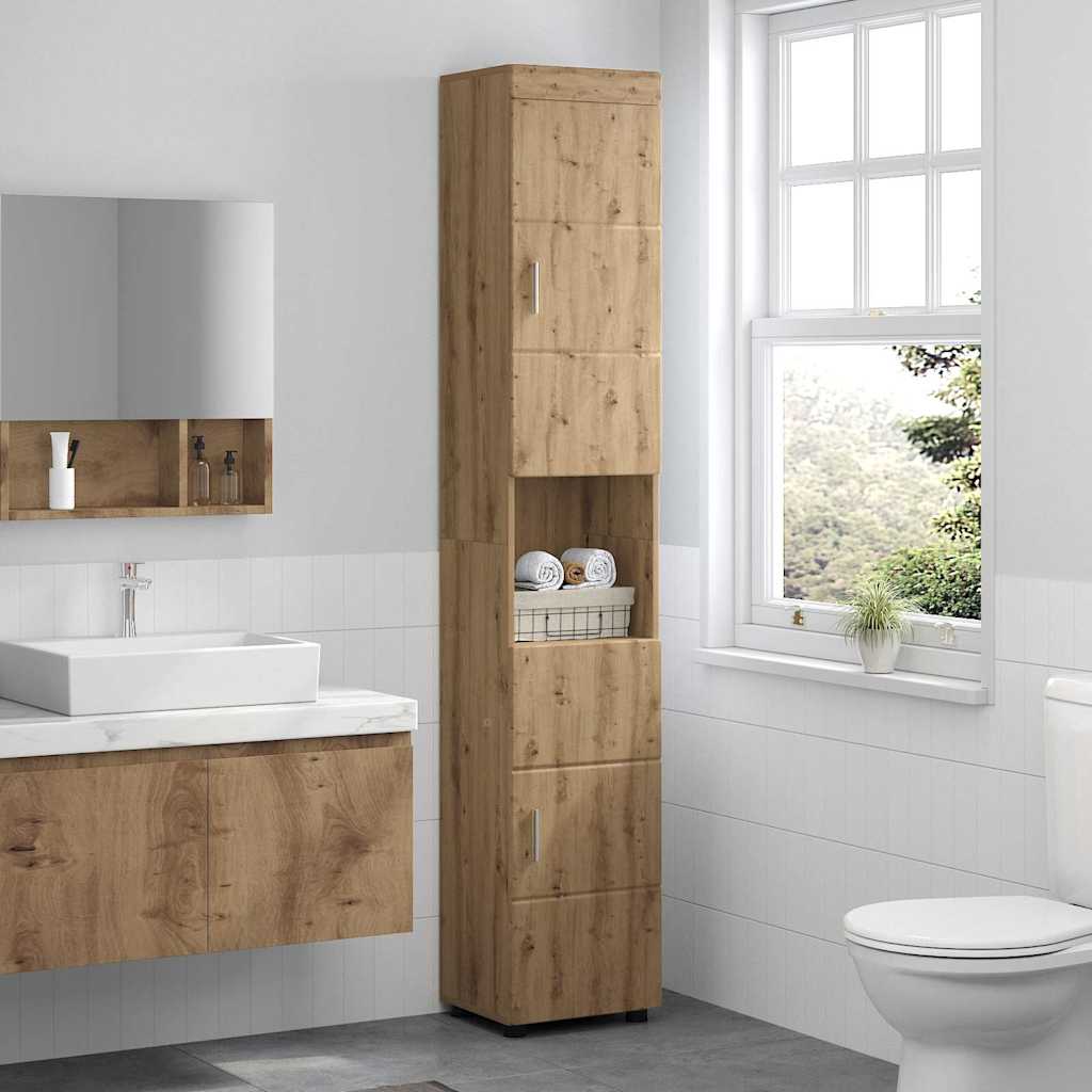 Badezimmer Schrank TULUM Artisan-Eiche 37 x 31,5 x 203 cm