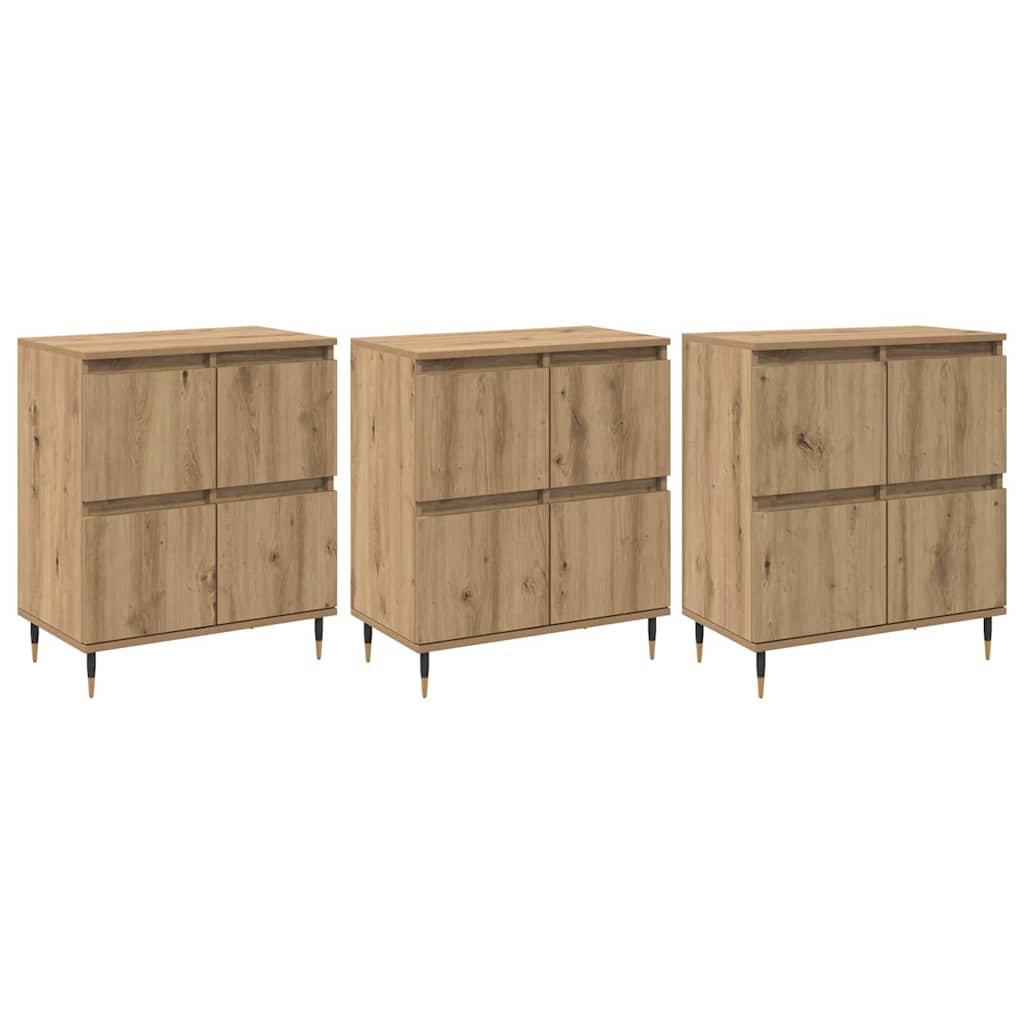 Sideboards 3 pcs Artisan-Eiche 180 x 35 x 70 cm Holzwerkstoff