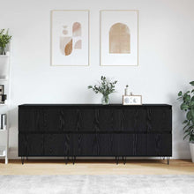 Sideboards 3 pcs Schwarz Eichen-Optik 180 x 35 x 70 cm