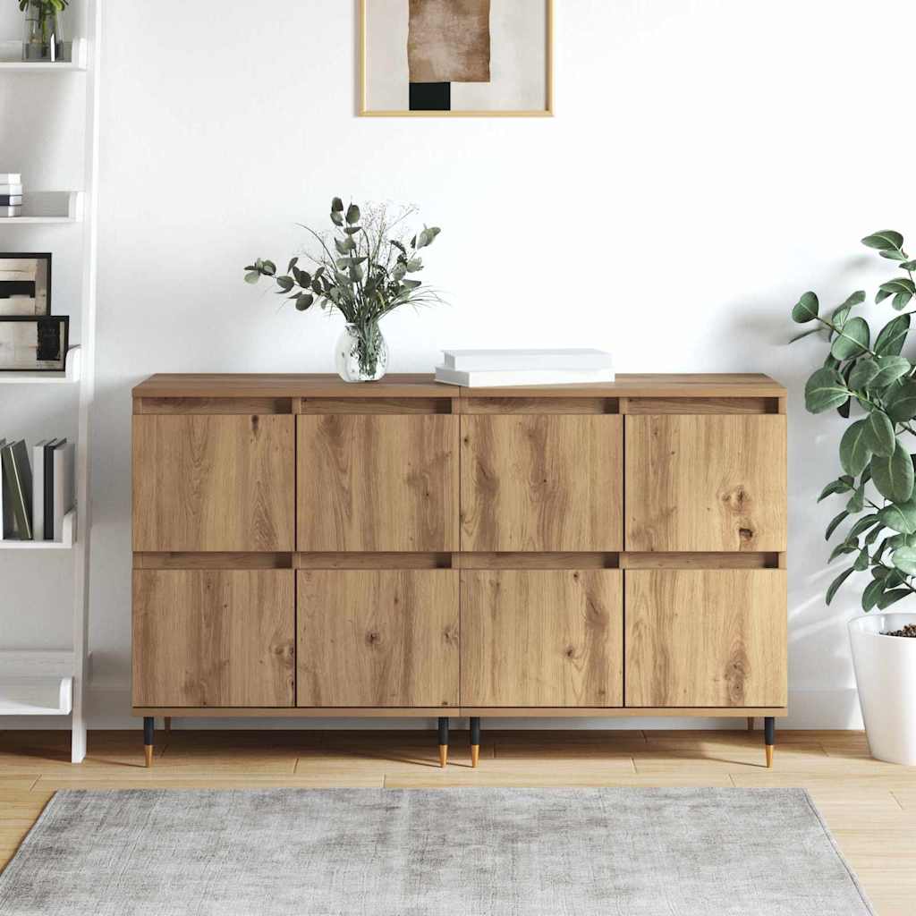 Sideboards 2 pcs Artisan-Eiche 120 x 35 x 70 cm Holzwerkstoff