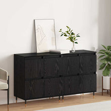 Sideboards 2 pcs Schwarz Eichen-Optik 120 x 35 x 70 cm