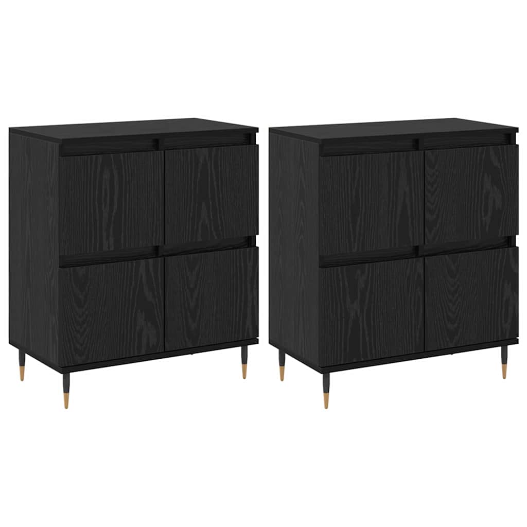 Sideboards 2 pcs Schwarz Eichen-Optik 120 x 35 x 70 cm