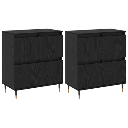Sideboards 2 pcs Schwarz Eichen-Optik 120 x 35 x 70 cm