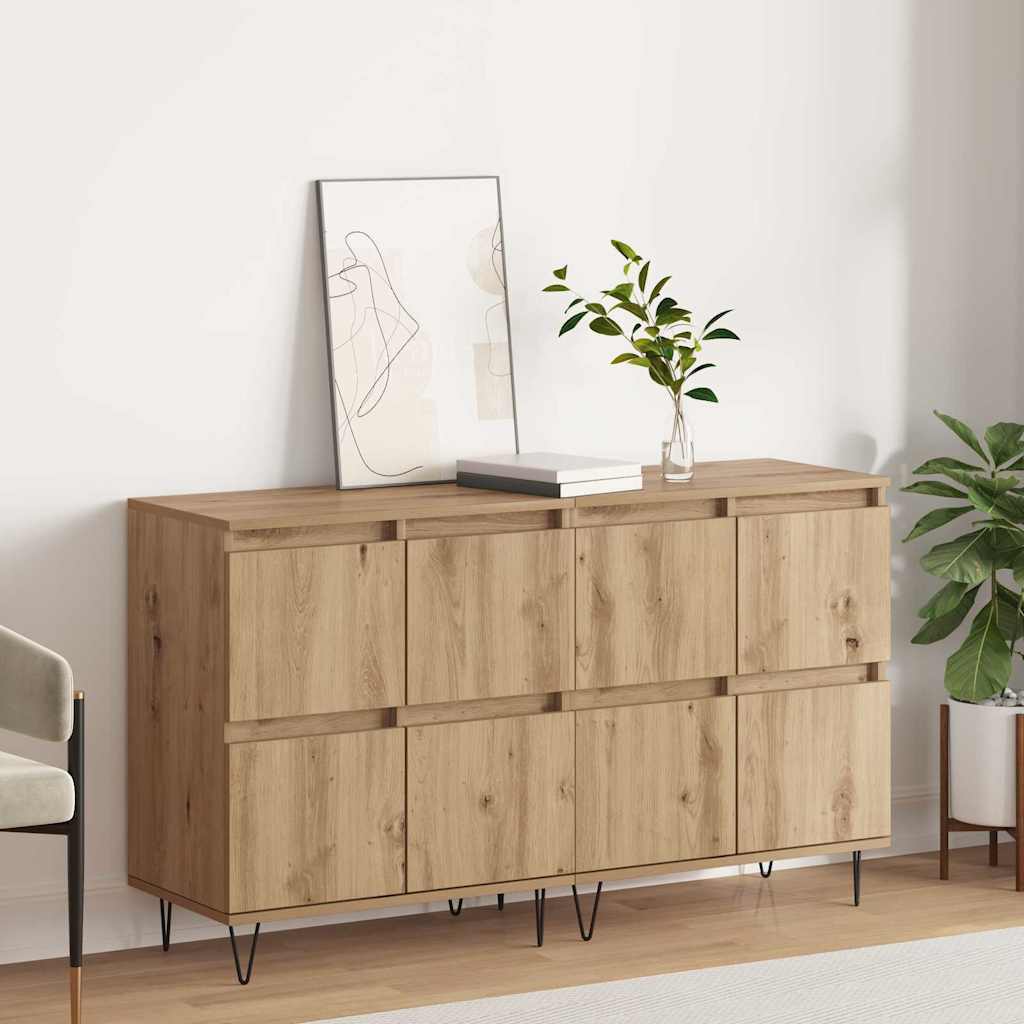 Sideboards 2 pcs Artisan-Eiche 120 x 35 x 70 cm Holzwerkstoff